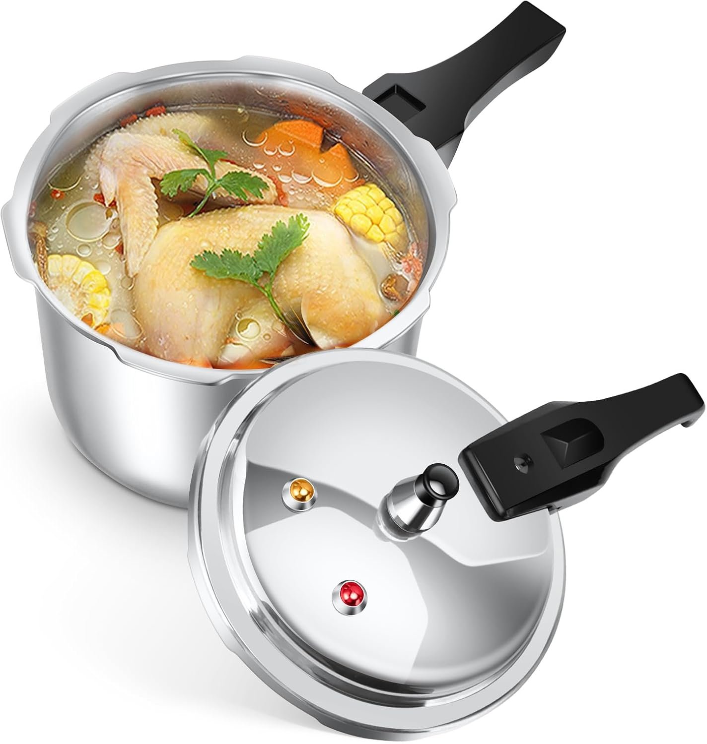 3.17 Quart Aluminum Alloy Pressure Cooker, Small Pressure Cooking Pot 18cm/7inch, 3L Pressure Cookers Mini for Gas Stove Induction Cooker