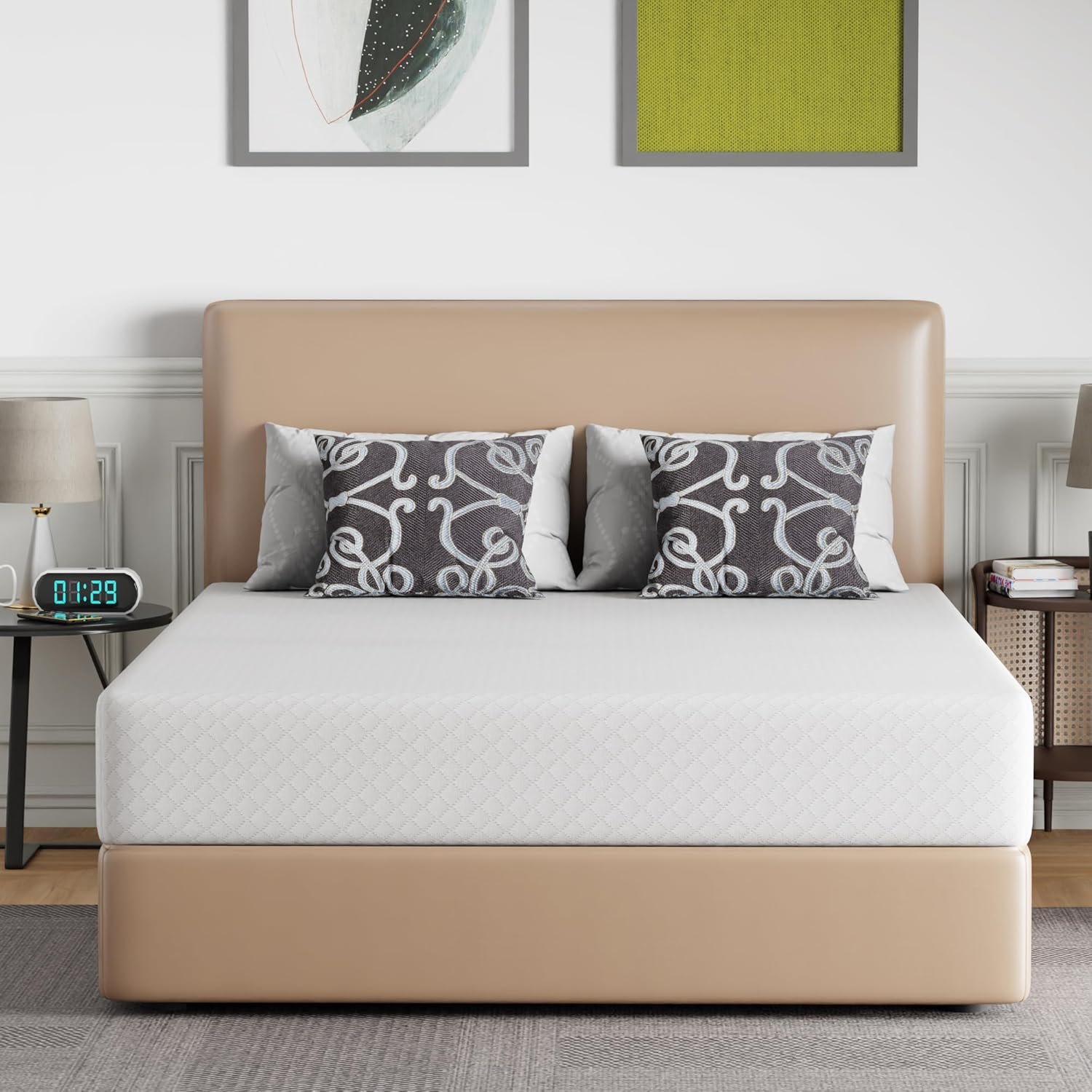 6/8/10/12 inch Gel Memory Foam Mattress for Cool Sleep  Pressure Relief, Medium Firm Mattresses CertiPUR-US Certified/Bed-in-a-Box/Pressure Relieving (10 in, Queen)