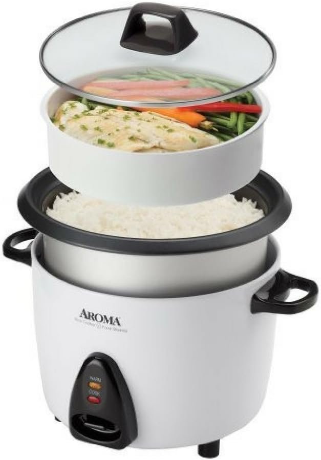 Aroma Housewares ARC-360-NGP 20-Cup Pot-Style Rice Cooker  Food Steamer, White