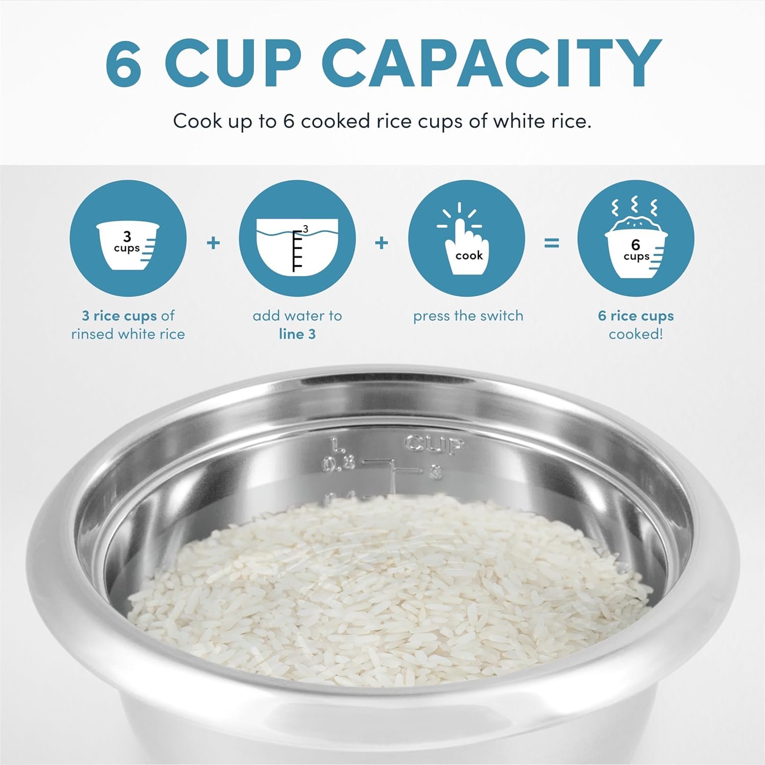 Aroma Housewares Select Stainless Rice Cooker  Warmer with Uncoated Inner Pot, 14-Cup(cooked) / 3Qt, ARC-757SG