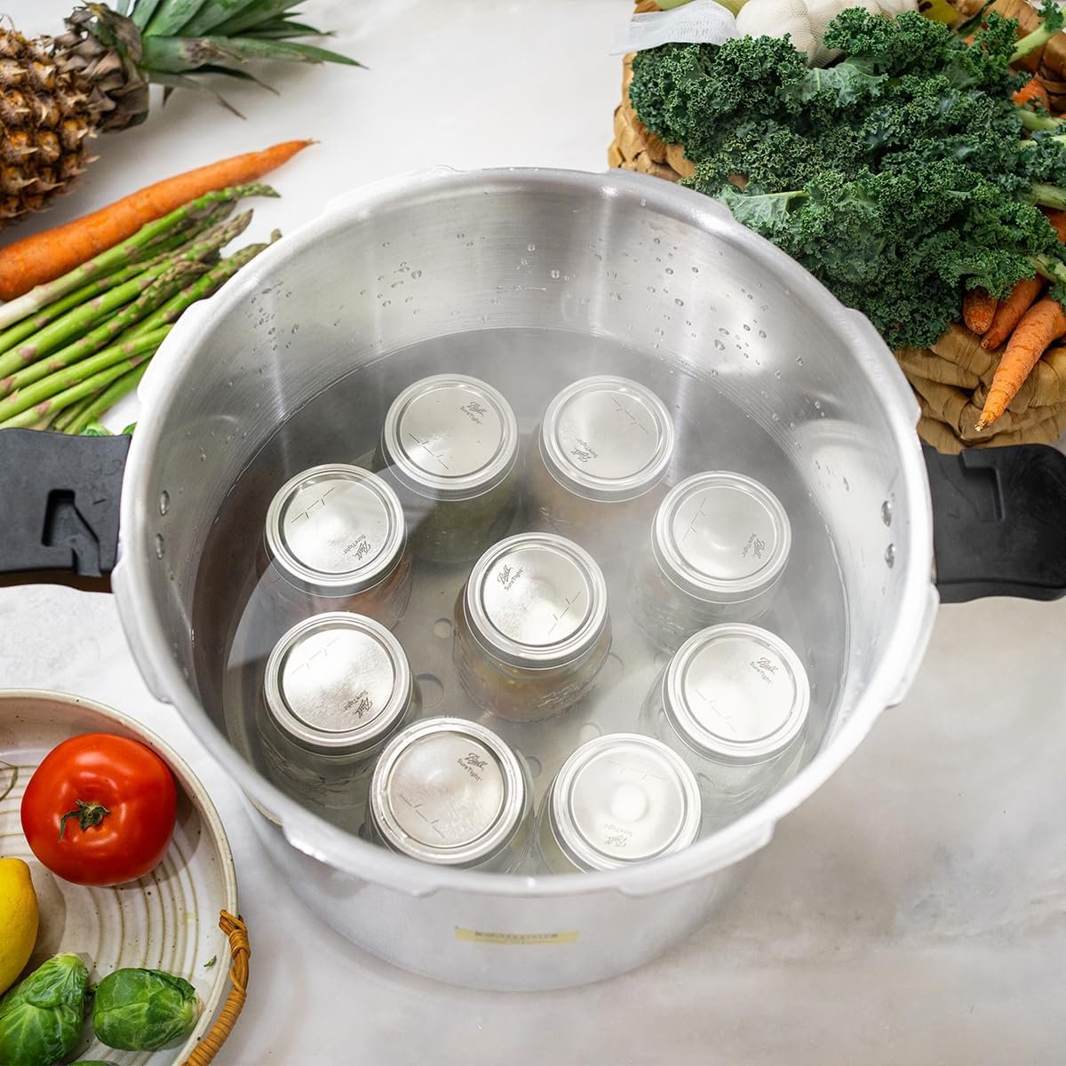 Barton 8Qt Pressure Canner Release Valve Aluminum Canning Pot Cooker Pot Stove Top Instant Fast Cooking Pot Stewing Locking System, 8 Quart
