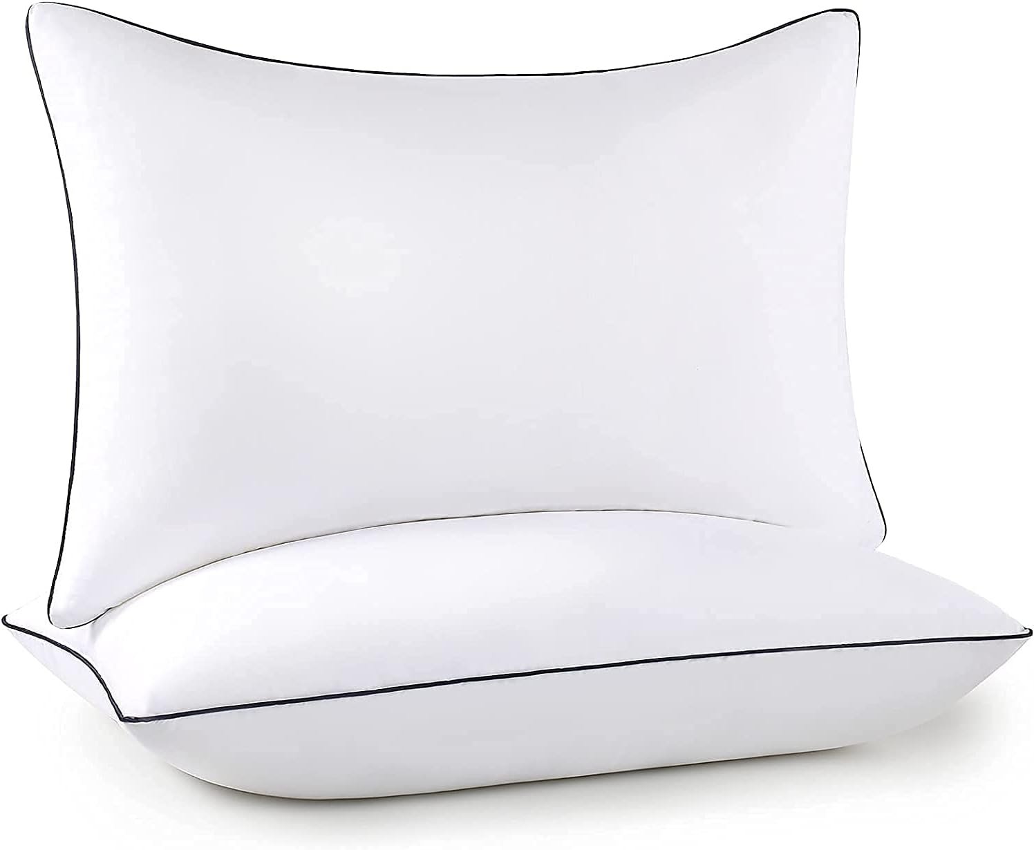 Bed Pillows for Sleeping 2 Pack, Queen Size Set of 2 for Side Back and Stomach Sleepers, Cooling Pillows,Down Alternative Filling Luxury Soft Supportive Plush Pillows (White)
