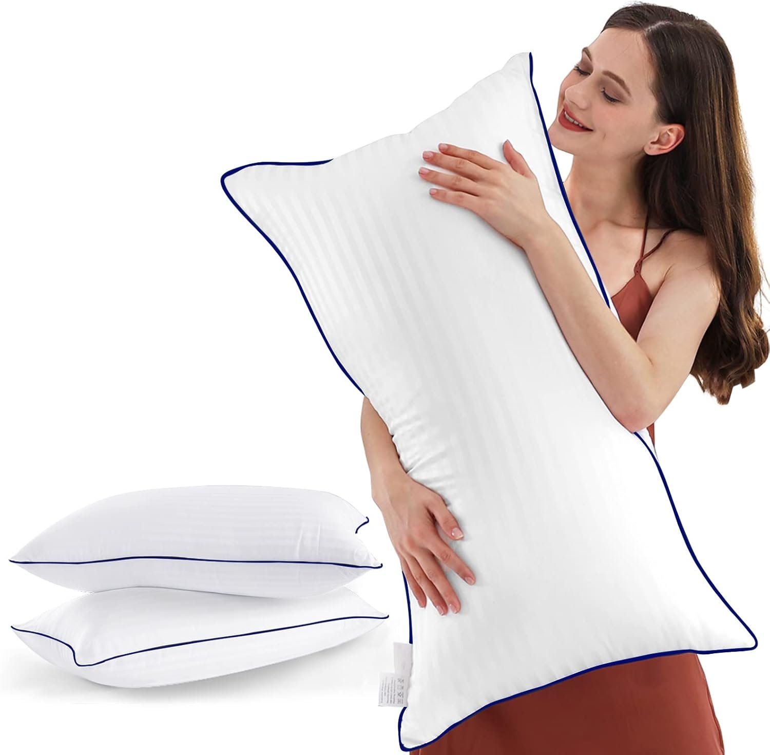 Bed Pillows for Sleeping King Size, Set of 2- Cooling, Luxury Hotel Quality with Premium Soft Down Alternative Filling for Back, Stomach or Side Sleepers Bed Pillows for Sleeping King Size, Set of 2- Cooling, Luxury Hotel Quality with Premium Soft Down Alternative Filling for Back, Stomach or Side Sleepers