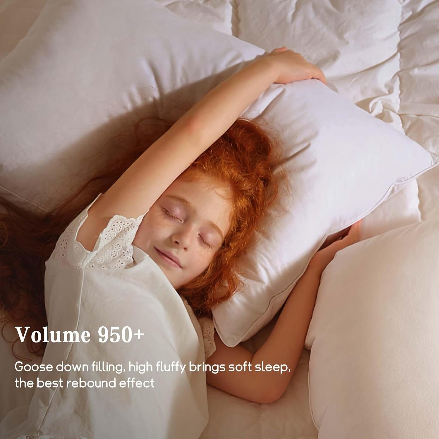 BHZ Goose Down Feather Pillows, Pillows Queen Size - Hotel Bed Pillows for Sleeping Soft and Supportive Pillows for Side and Back Sleepers - 1 Pack, Queen (20 x 28)