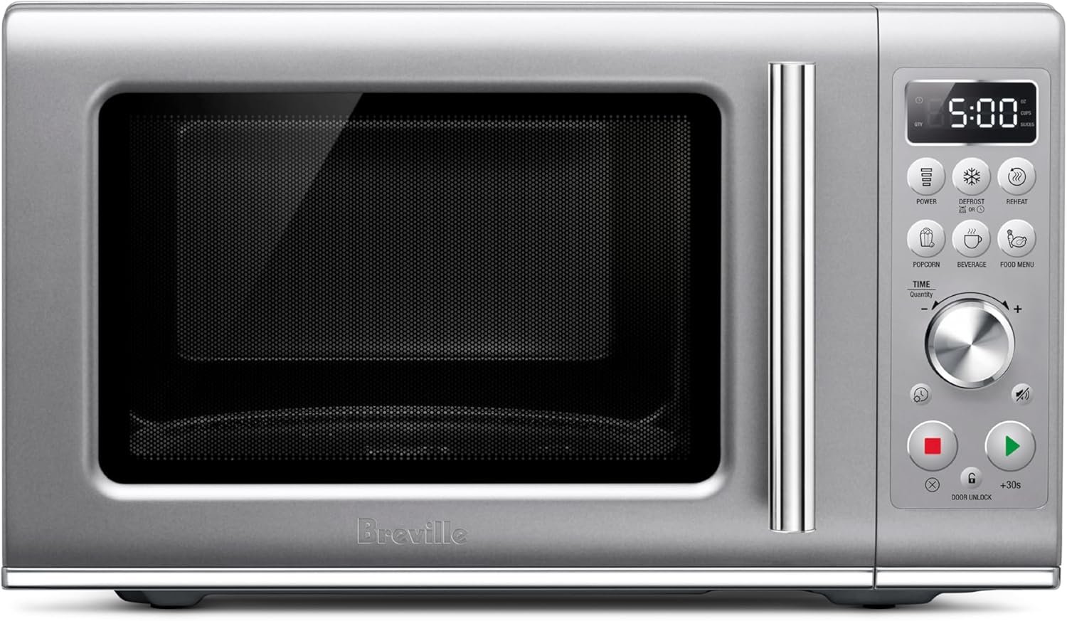 Breville BMO650SIL1BUC1 Compact Wave Soft Close Countertop Microwave Oven, Silver