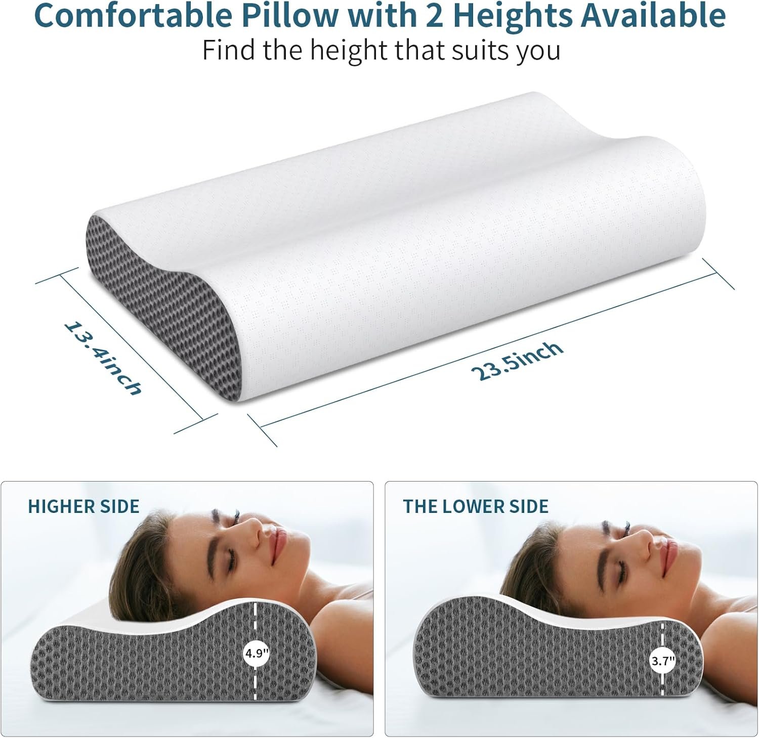 Cervical Pillow for Neck Pain Relief, Contour Memory Foam Pillows for Sleeping, Odorless Ergonomic Pillow Adjustable Orthopedic Cooling Pillow Bed Pillow Neck Support for Side Back Stomach Sleepers Cervical Pillow for Neck Pain Relief, Contour Memory Foam Pillows for Sleeping, Odorless Ergonomic Pillow Adjustable Orthopedic Cooling Pillow Bed Pillow Neck Support for Side Back Stomach Sleepers