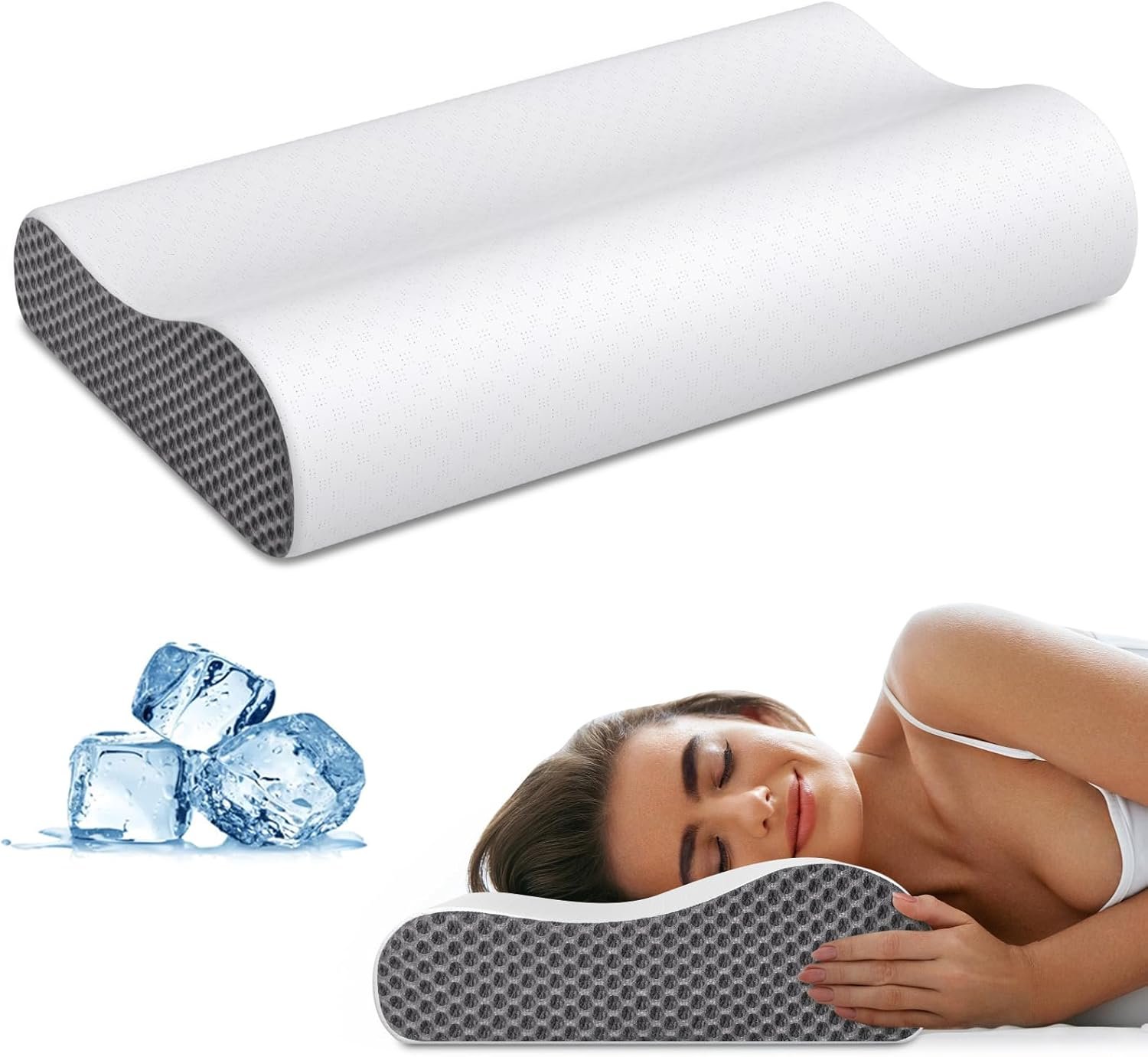 Cervical Pillow for Neck Pain Relief, Contour Memory Foam Pillows for Sleeping, Odorless Ergonomic Pillow Adjustable Orthopedic Cooling Pillow Bed Pillow Neck Support for Side Back Stomach Sleepers Cervical Pillow for Neck Pain Relief, Contour Memory Foam Pillows for Sleeping, Odorless Ergonomic Pillow Adjustable Orthopedic Cooling Pillow Bed Pillow Neck Support for Side Back Stomach Sleepers