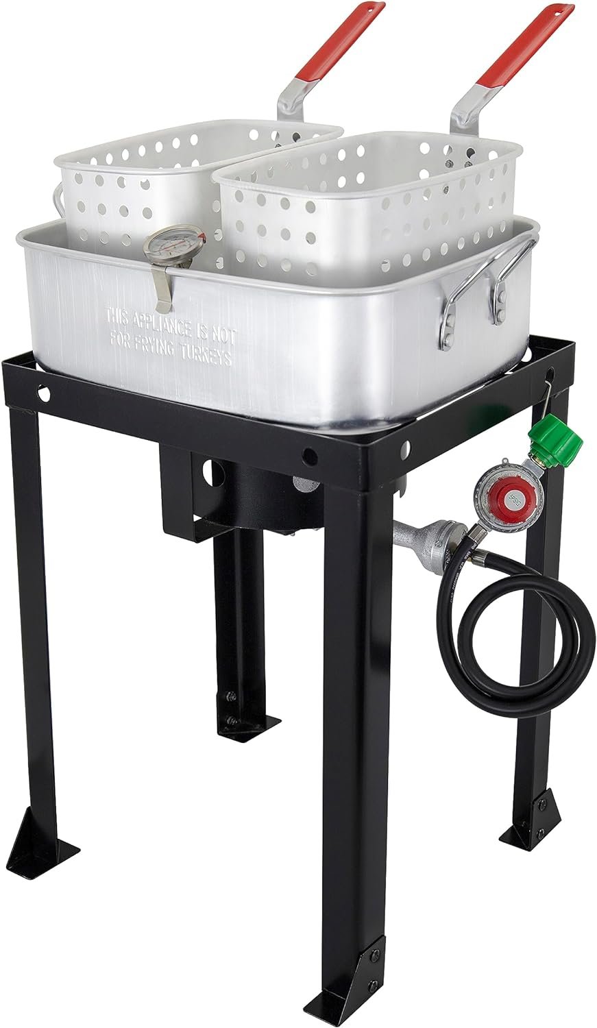 Chard Double Basket Outdoor Fish and Wing fryer, 18 quart, Black