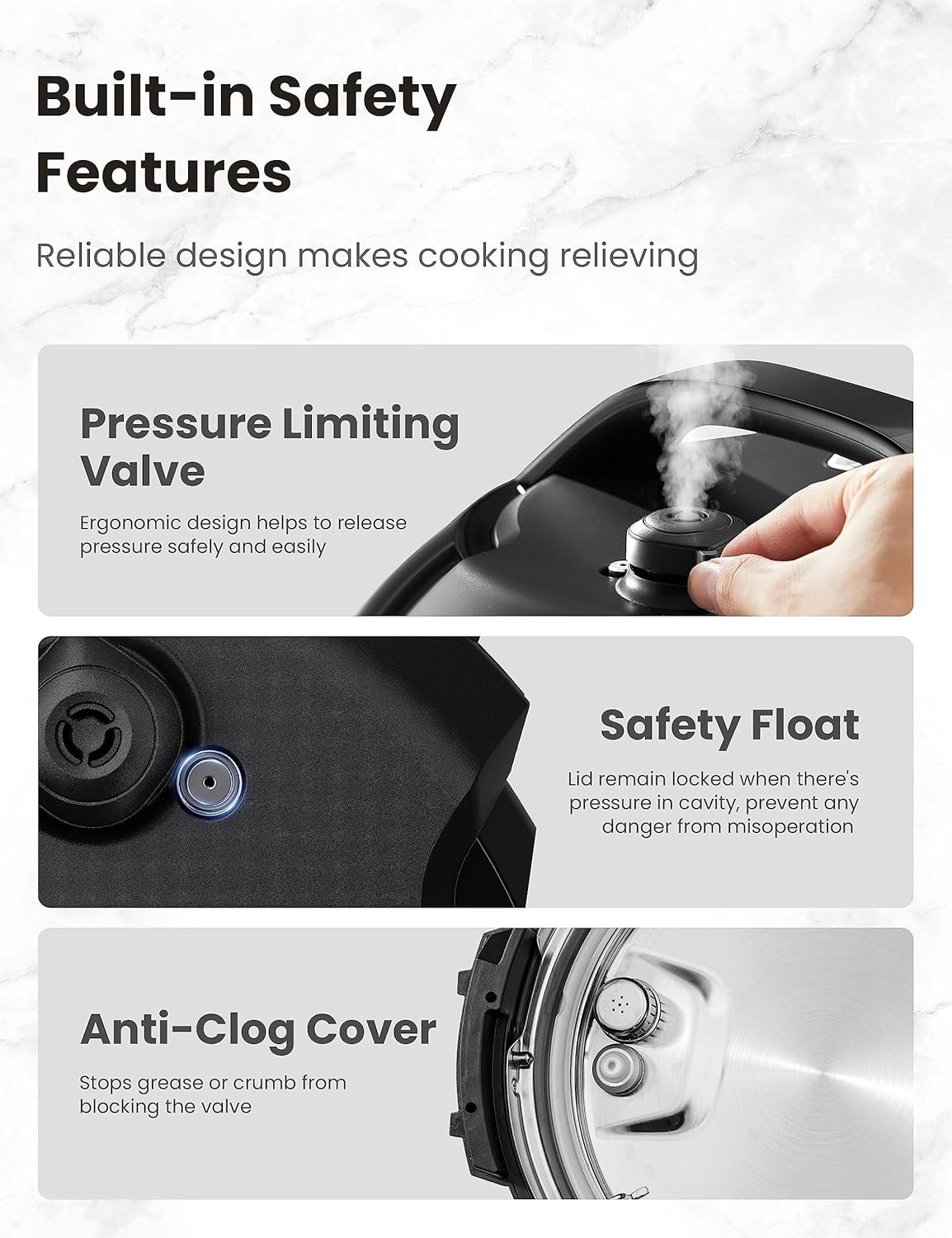 COMFEE’ 16 in 1 Electric Pressure Cooker Instant Multi Cooker Olla de Presion Non-Stick Pot Yogurt Maker Rice Cooker Slow Cooker Sauté Steamer 8 Quarts Stainless Steel