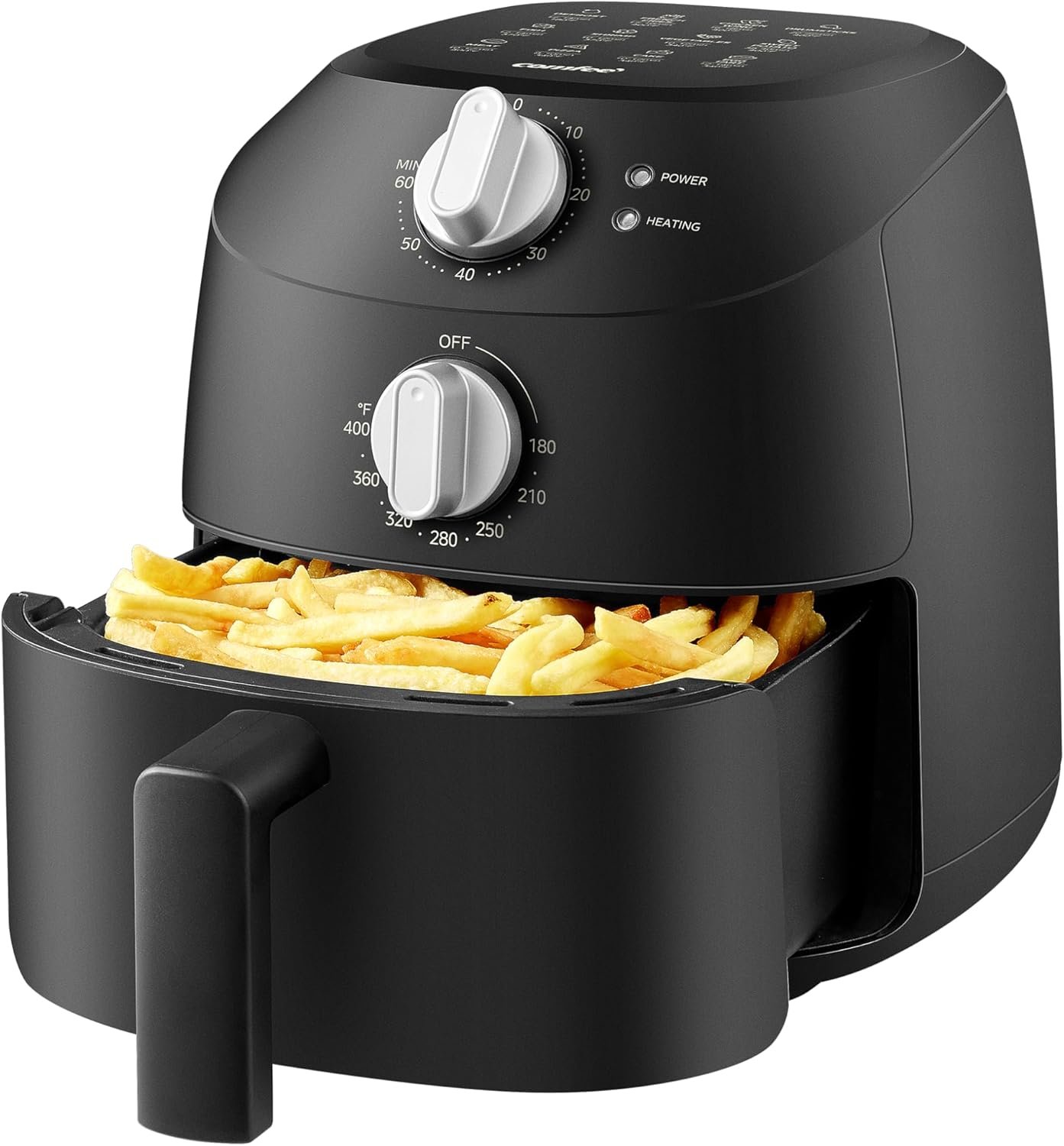 COMFEE Compact 2.1 Quart Air Fryer with 12 Menu Options, Adjustable Timer  Temperature Control 180-400 degrees F, Dishwasher-Safe Nonstick Fry Basket with Stainless Steel Finish