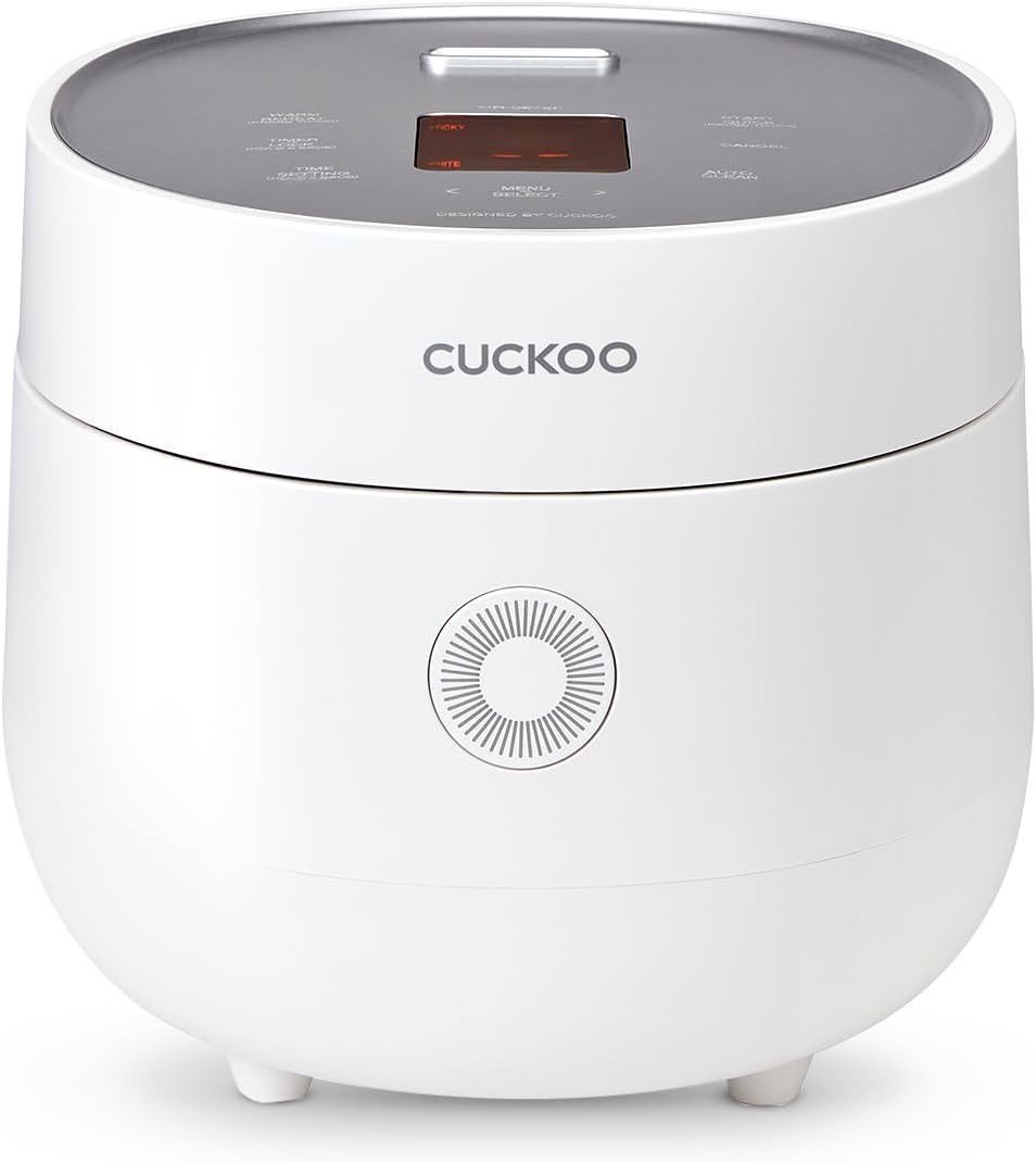CUCKOO Rice Cooker 3 Cup Uncooked / 6 Cup Cooked, Modern Fuzzy Logic Rice Cooker Small with Delay Timer  Keep Warm Setting, Versatile Food Steamer for Cooking, Non-Stick Inner Pot, White (CR-0375FW)