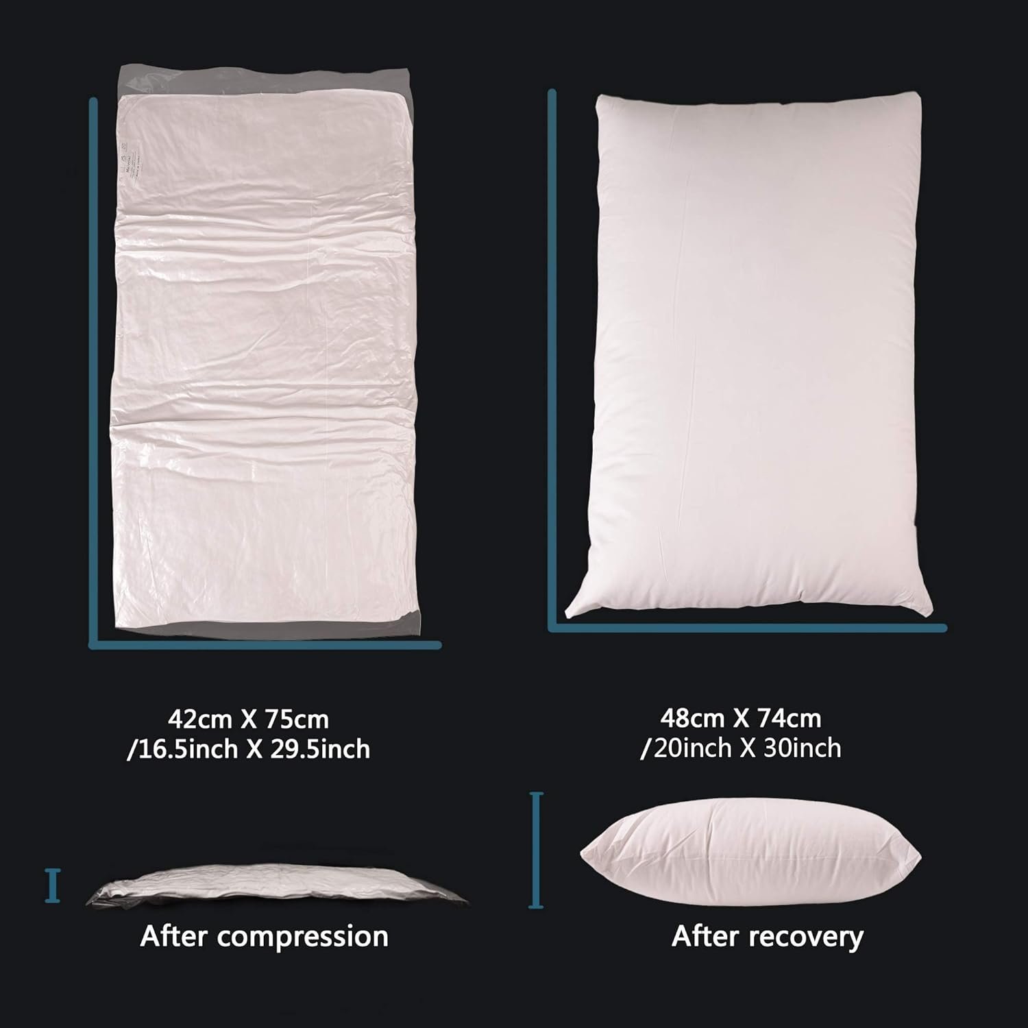 EDOW Luxury Soft Pillows for Sleeping, Fluffy Down Alternative Polyester Fiber Filled Pillow, HomeHotel-Collection, Machine Washable