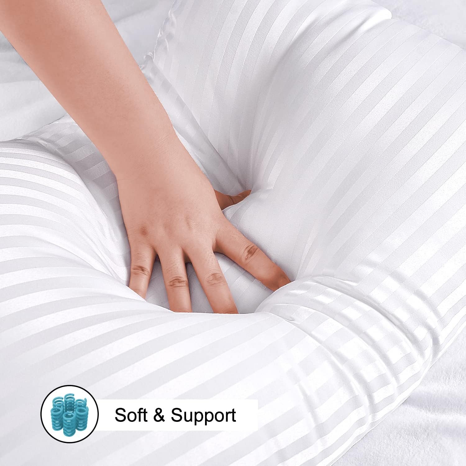 EIUE Bed Pillows for Sleeping 4 Pack，Pillows for Side and Back Sleepers,Super Soft Down Alternative Microfiber Filled Pillows (White, Queen (Pack of 4))