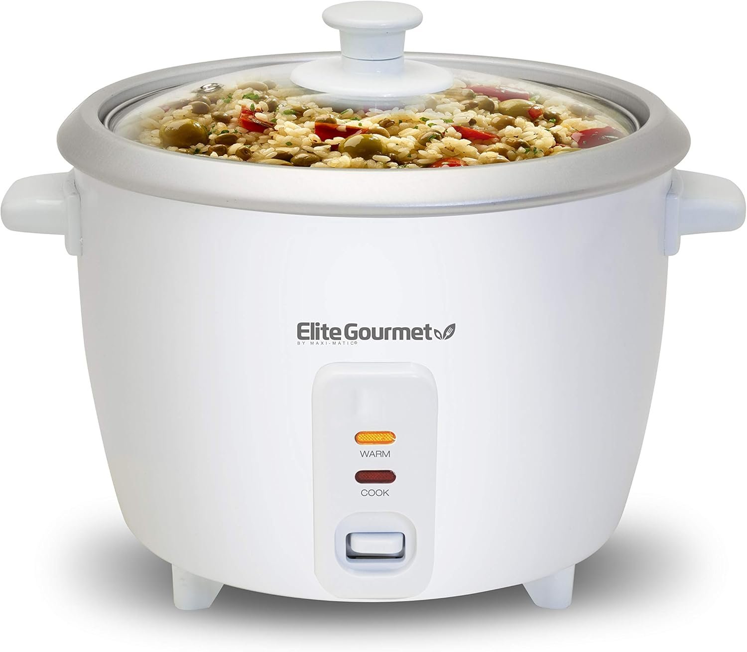 Elite Gourmet ERC003B Electric Rice Cooker with Automatic Keep Warm Makes Soups, Stews, Grains, Hot Cereals, 6 Cups Cooked (3 Cups Uncooked), Black