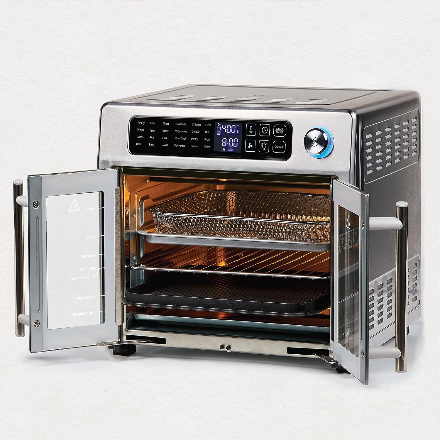 Emeril Lagasse 26 QT Extra Large Air Fryer, Convection Toaster Oven with French Doors, Stainless Steel