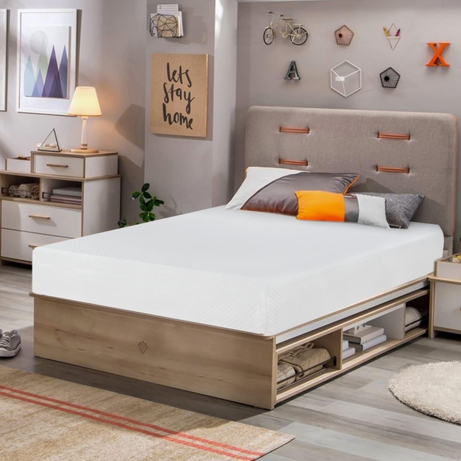 FDW 8 inch Twin Mattress Gel Memory Foam Mattress for Cool Sleep  Pressure Relief, Medium Firm Mattresses CertiPUR-US Certified/Bed-in-a-Box/Pressure Relieving (8 in, Twin)