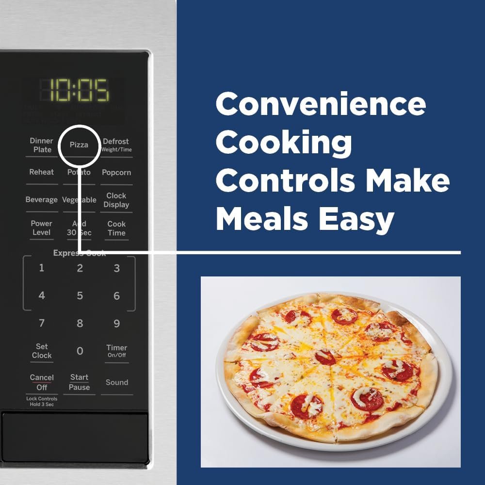 GE GCST09N1WSS Microwave Oven, 900-watt 7 Auto Cooking Settings, Child-Lock Technology, Kitchen Essentials for The Countertop, Dorm Room or Apartment, 0.9 Cu. Ft, Stainless Steel GE GCST09N1WSS Microwave Oven, 900-watt 7 Auto Cooking Settings, Child-Lock Technology, Kitchen Essentials for The Countertop, Dorm Room or Apartment, 0.9 Cu. Ft, Stainless Steel