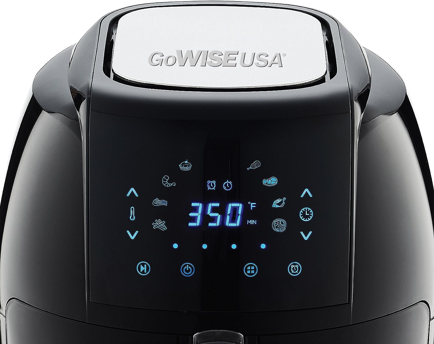 GoWISE USA 1700-Watt 5.8-QT 8-in-1 Digital Air Fryer with Recipe Book, Black
