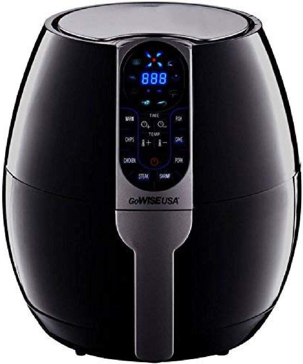 GoWISE USA 3.7-Quart Programmable Air Fryer with 8 Cook Presets, GW22638 - Black
