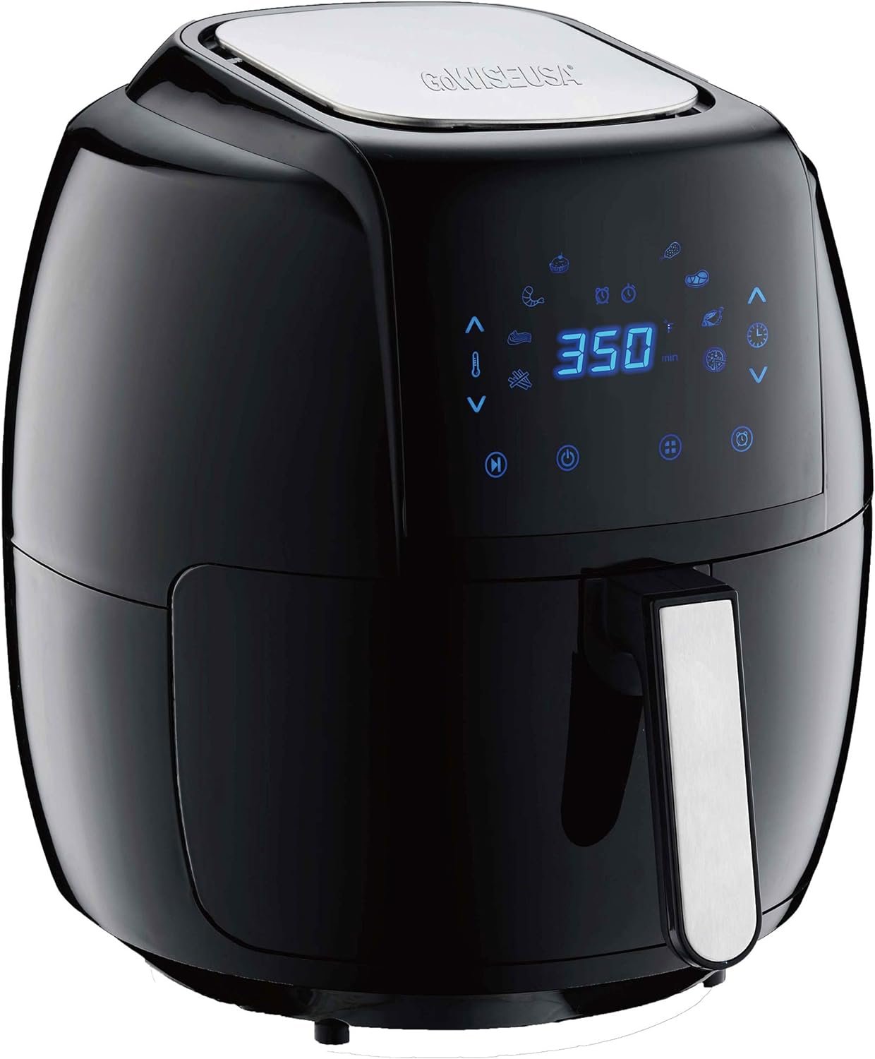 GoWISE USA 8-in-1 Digital Air Fryer with Recipe Book, 7.0-Qt, Black