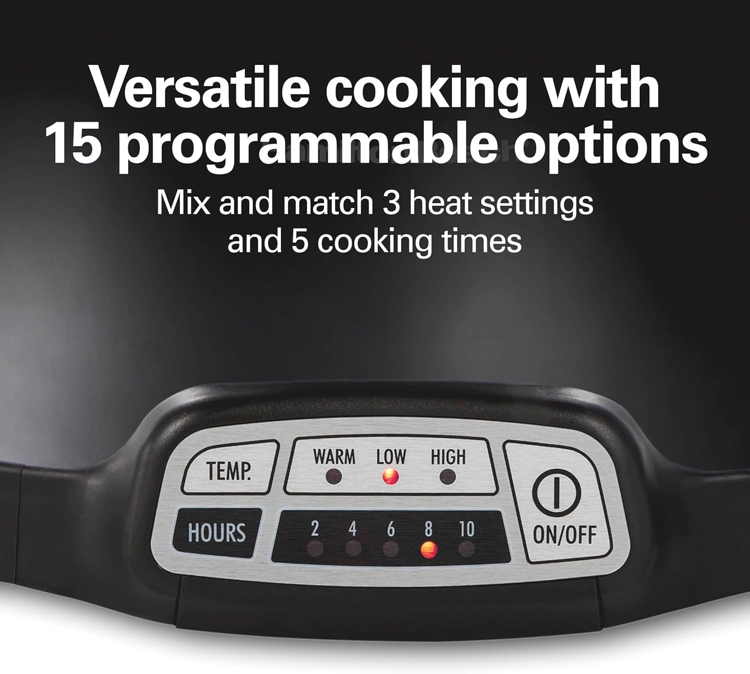 Hamilton Beach Portable 7 Quart Programmable Slow Cooker with Three Temperature Settings, Lid Latch Strap for Easy Travel, Dishwasher Safe Crock, Black (33474G)