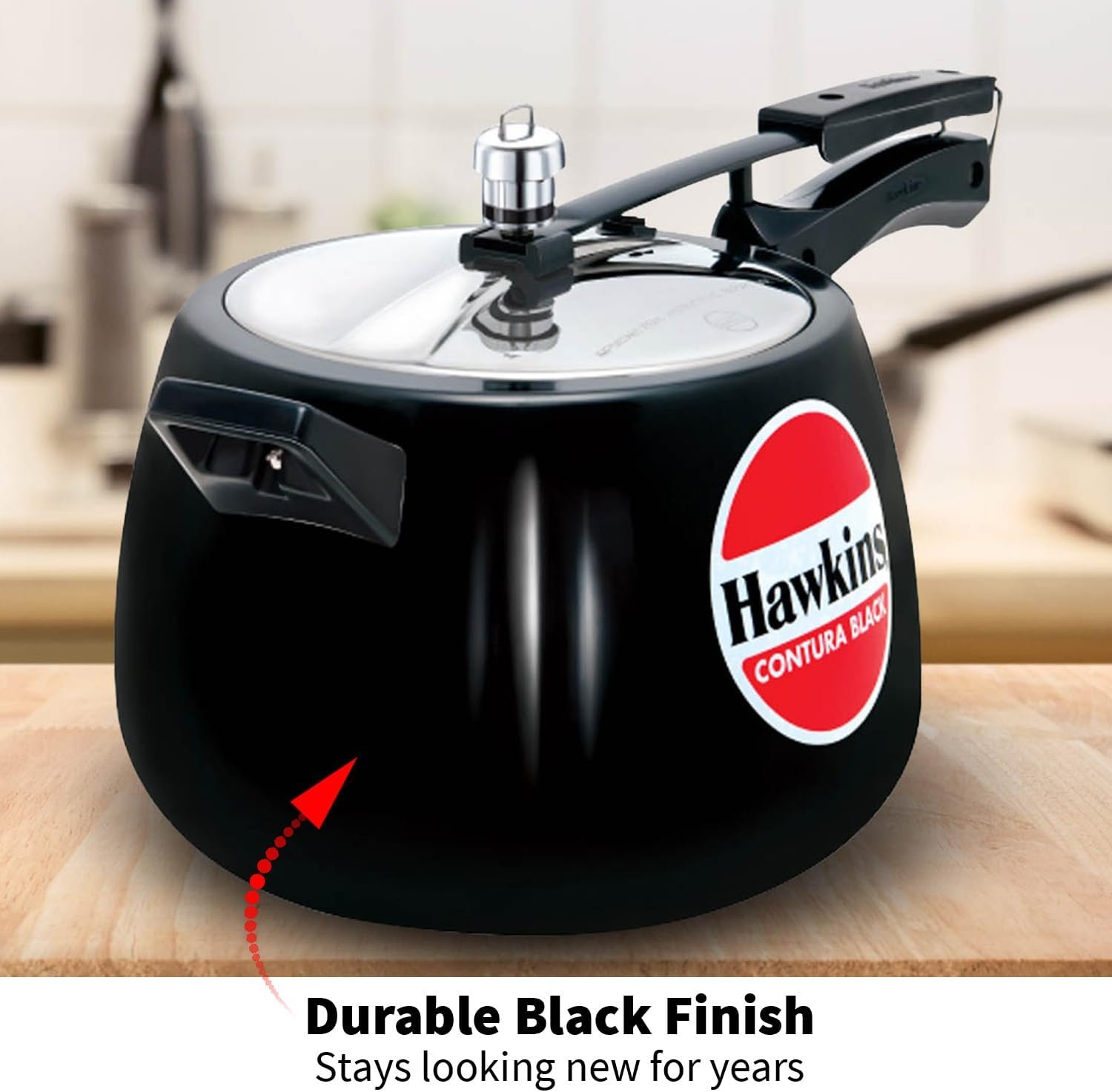 Hawkins Contura Black 1.5 litre Pressure Cooker