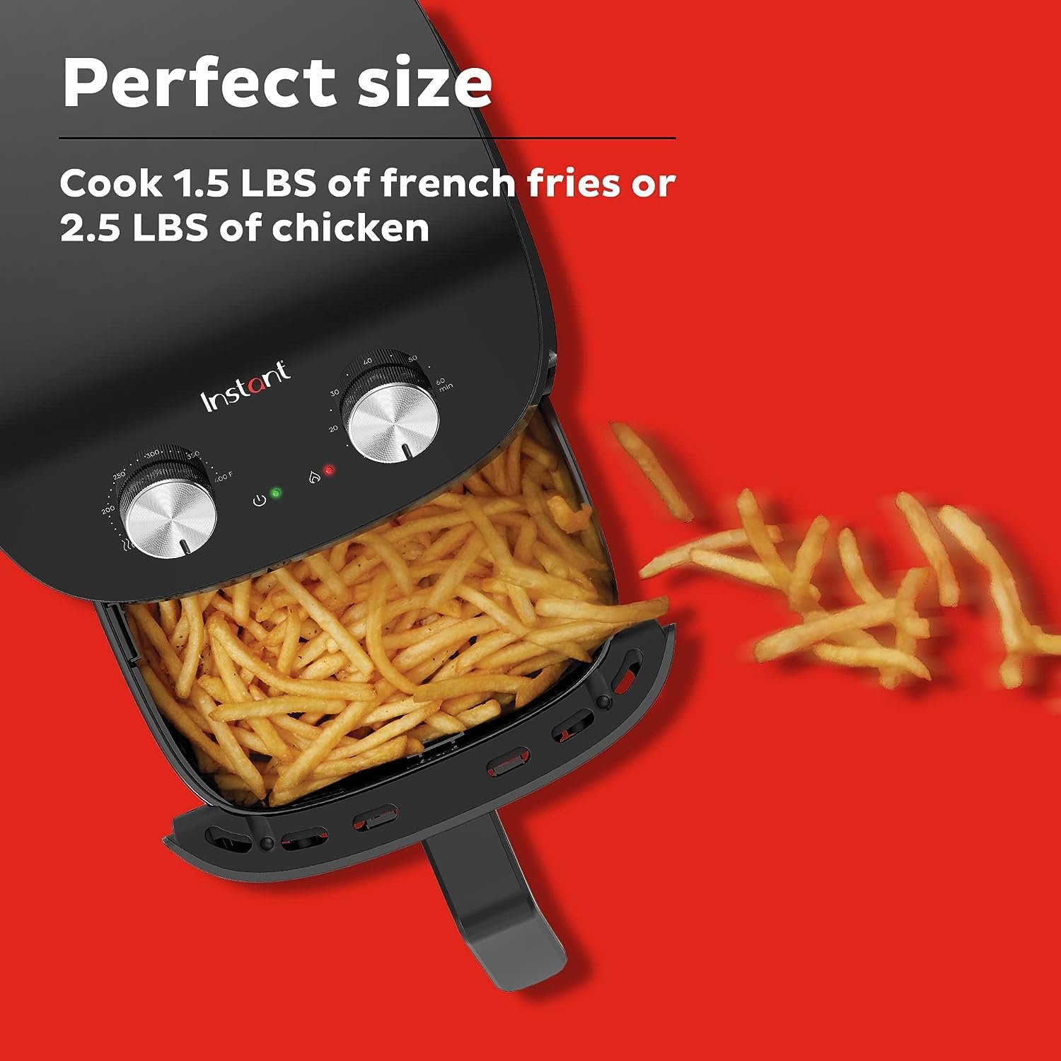Instant Essentials 4QT Air Fryer Oven, From the Makers of Instant Pot with EvenCrisp Technology, Nonstick and Dishwasher-Safe Basket, Fast Cooking, Easy-to-Use, Includes Free App with over 100 Recipes