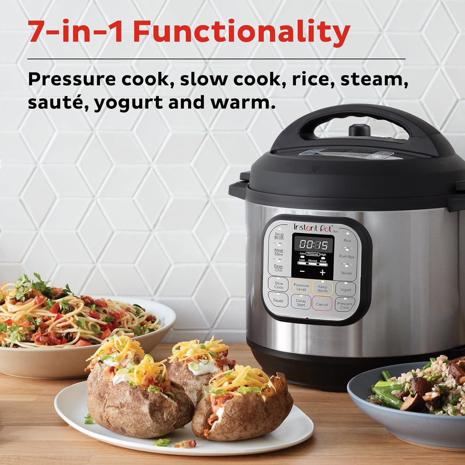 Instant Pot Duo 7-in-1 Mini Electric Pressure Cooker, Slow Rice Cooker, Steamer, Sauté, Yogurt Maker, Warmer  Sterilizer, Includes Free App with over 1900 Recipes, Stainless Steel, 3 Quart