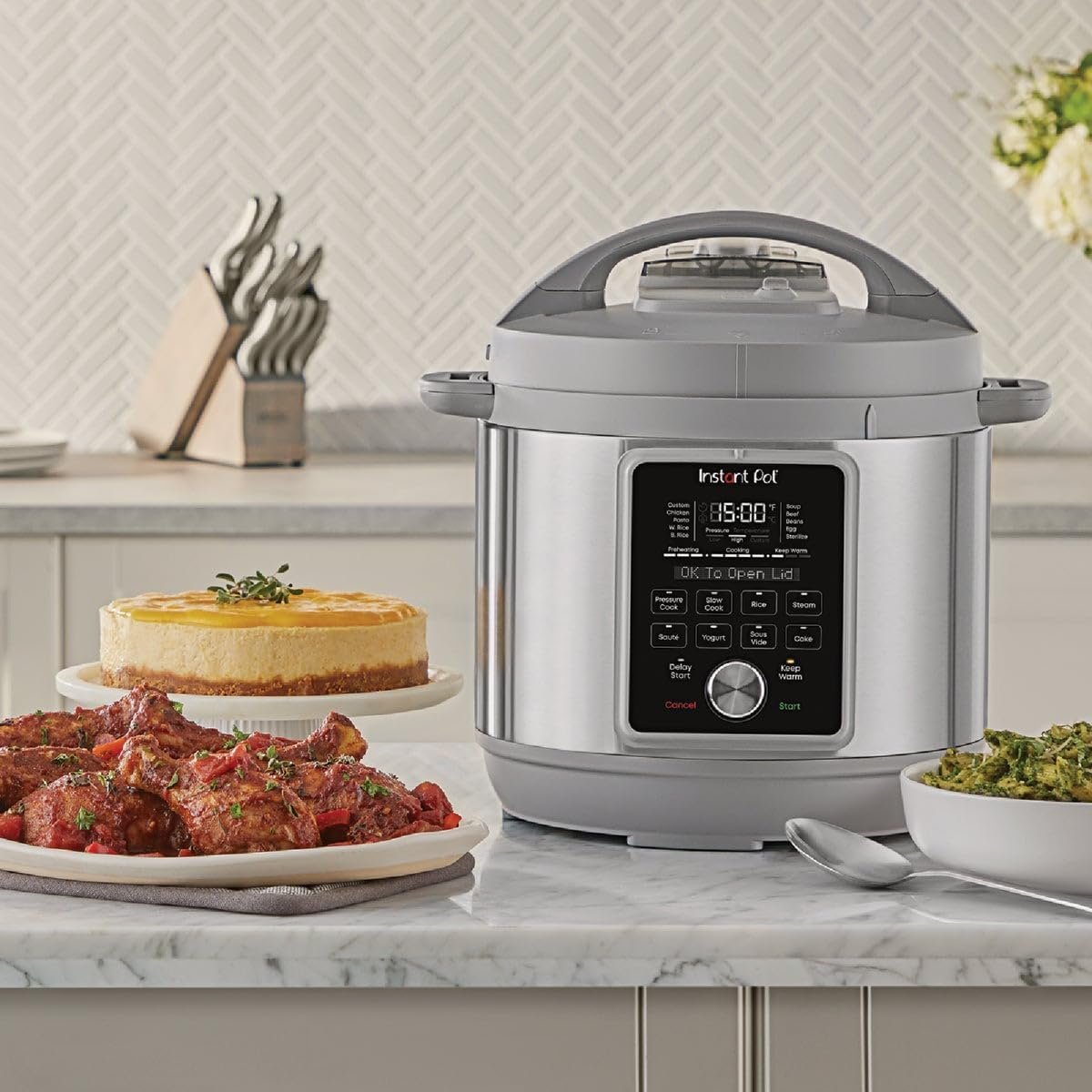 Instant Pot Duo Plus, 8-Quart Whisper Quiet 9-in-1 Electric Pressure Cooker, Slow Rice Cooker, Steamer, Sauté, Yogurt Maker, Warmer  Sterilizer, App With Over 800 Recipes, Stainless Steel