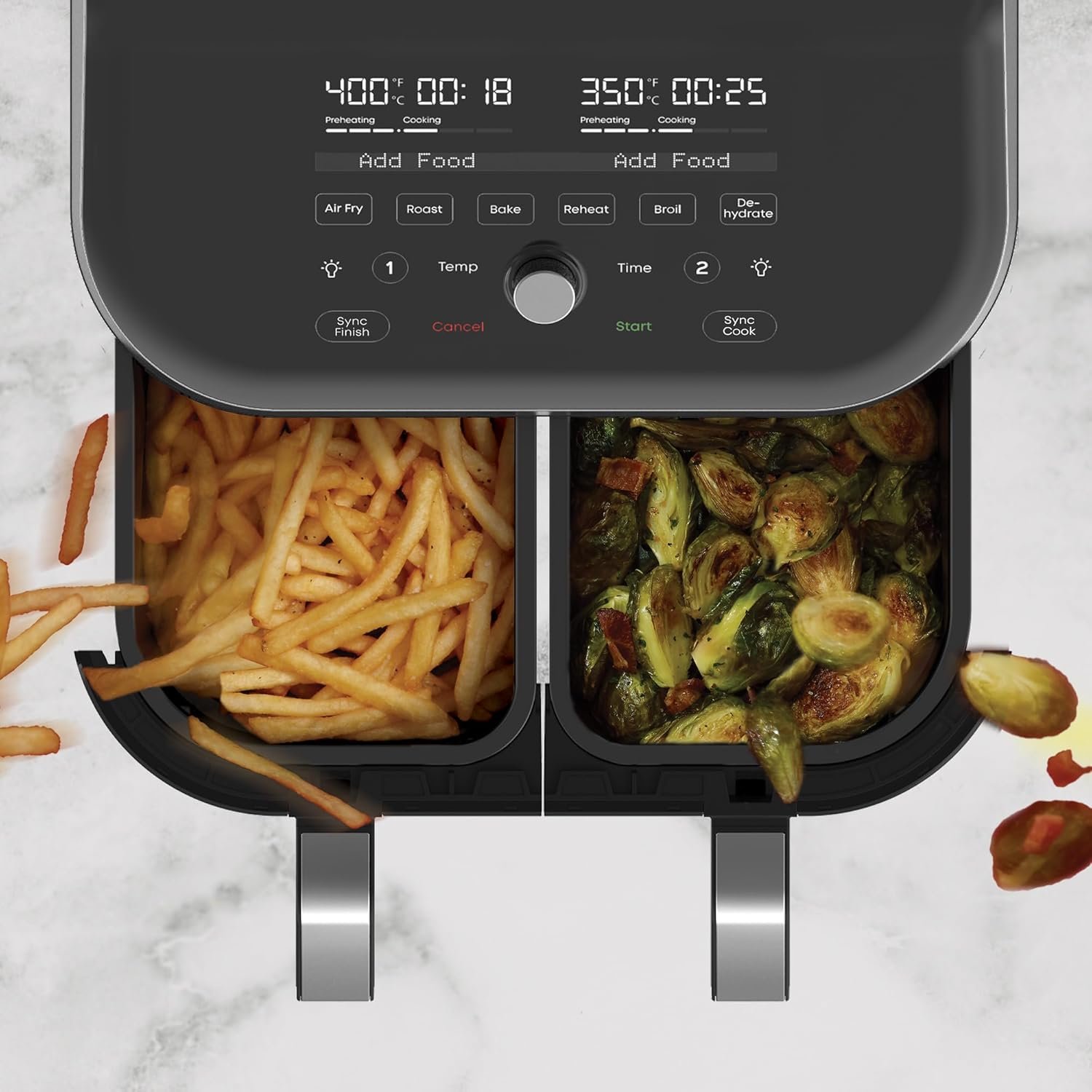 Instant Vortex Plus 6QT Air Fryer with Odor Erase Technology, 6-in-1 Functions that Crisps, Roasts, Broils, Dehydrates, Bakes  Reheats, 100+In-App Recipes, from the Makers of Instant Pot,1700W,Black