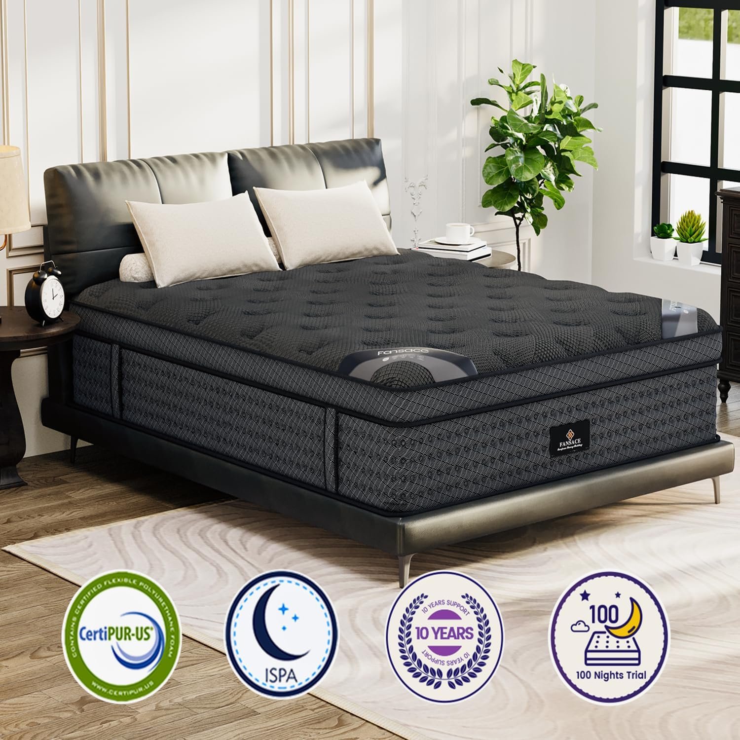 King Size Mattress, 16 Inch Deluxe Hybrid King Mattress in a Box, Medium Firm Mattresses with Gel Memory Foam  Pocket Springs, Pressure Relief, Cooling, Extra Edge Support [Upgraded Support]
