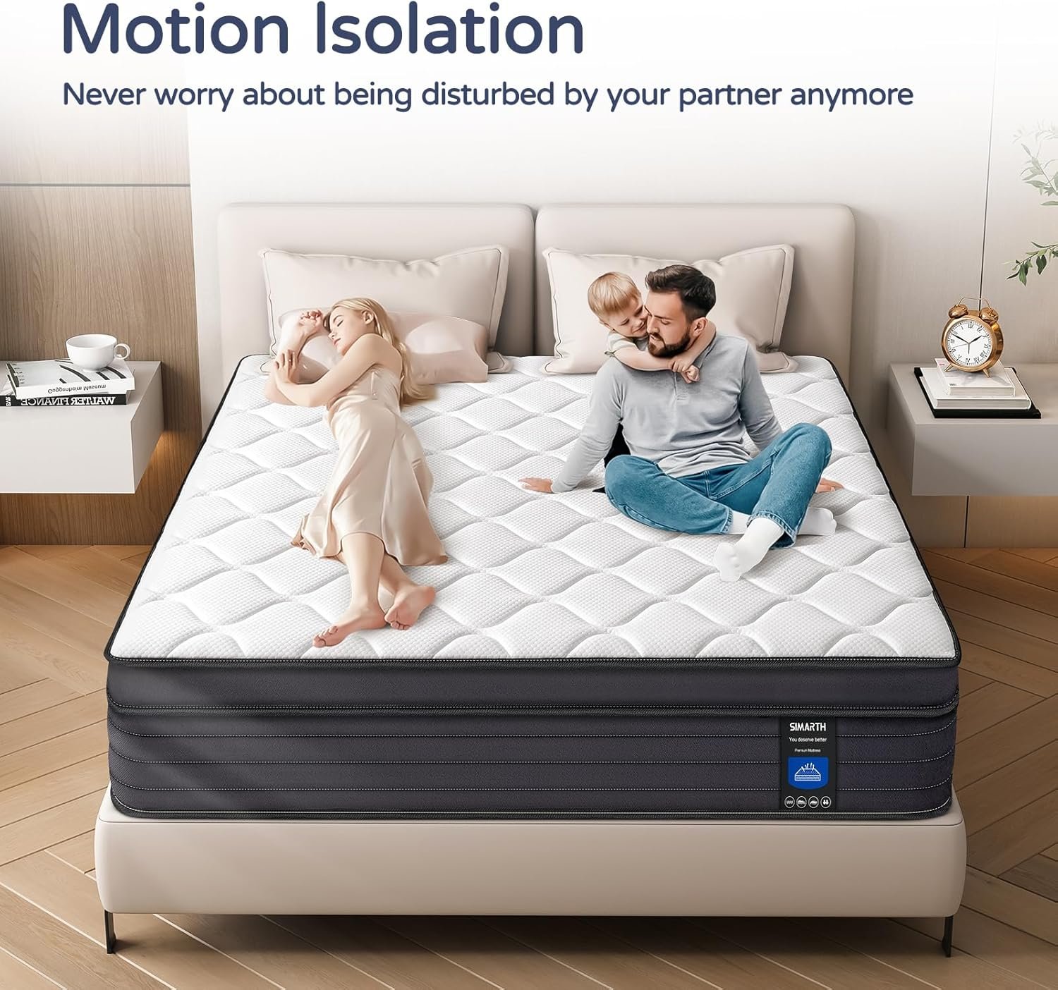 Mattress Memory Foam Hybrid Mattress with Motion Isolation and Pressure Relief, Strong Edge Support, Pocket Spring Queen Size Mattres in a Box (10 Inch, Queen)