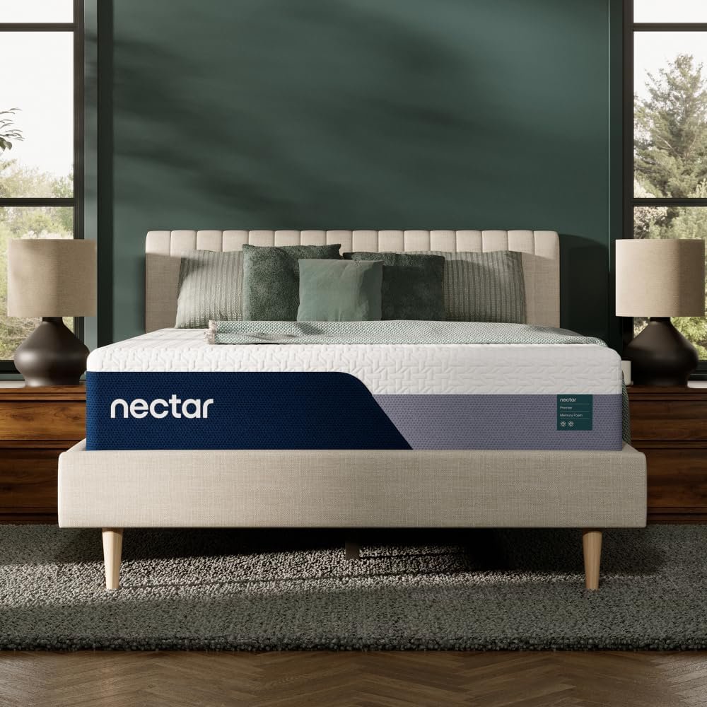Nectar Premier 13” King Mattress (New Version) - Medium Firm - Contouring Memory Foam - Cooling Upgrade - 2” Pressure Relief Layer - Minimal Motion Transfer - 365-Night Trial  Forever Warranty