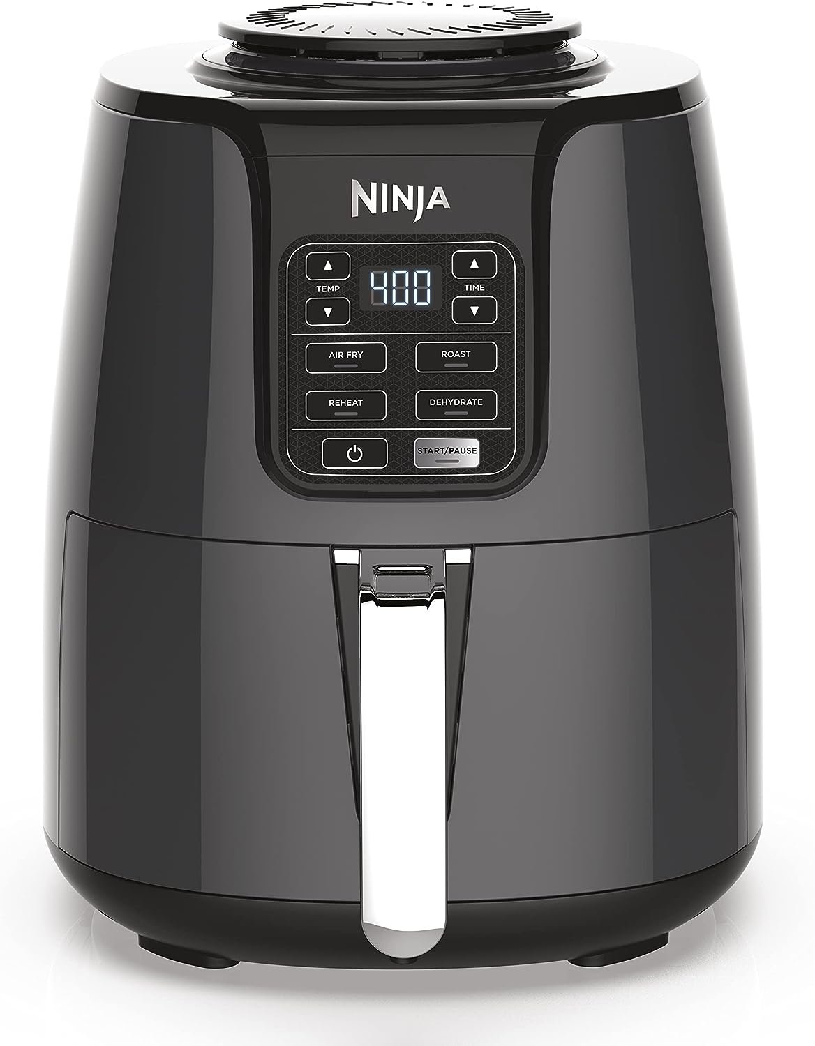Ninja AF101 Air Fryer that Crisps, Roasts, Reheats,  Dehydrates, for Quick, Easy Meals, 4 Quart Capacity,  High Gloss Finish, Grey