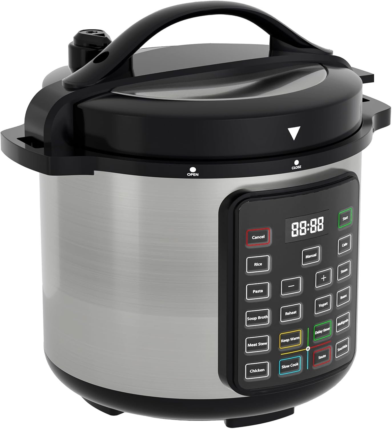 OLIXIS Electric Pressure Cooker 8 Quart Stainless Steel Multi Cooker Electric for Pressure 16-in-1 Rice, Steamer, Yogurt Maker, Slow Cook,Meat Stew, Cake, Saute, Multigrain