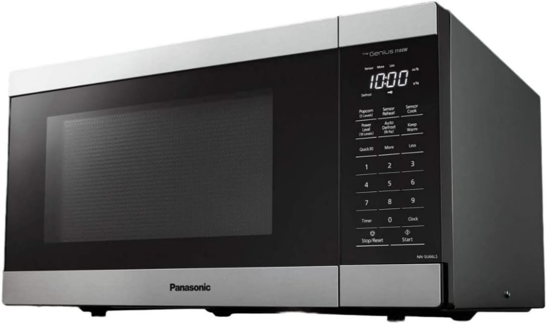 Panasonic NN-SU66LS 1100W with Genius Sensor Cook and Auto Defrost Countertop Microwave Oven, 1.3 cu ft, Stainless Steel