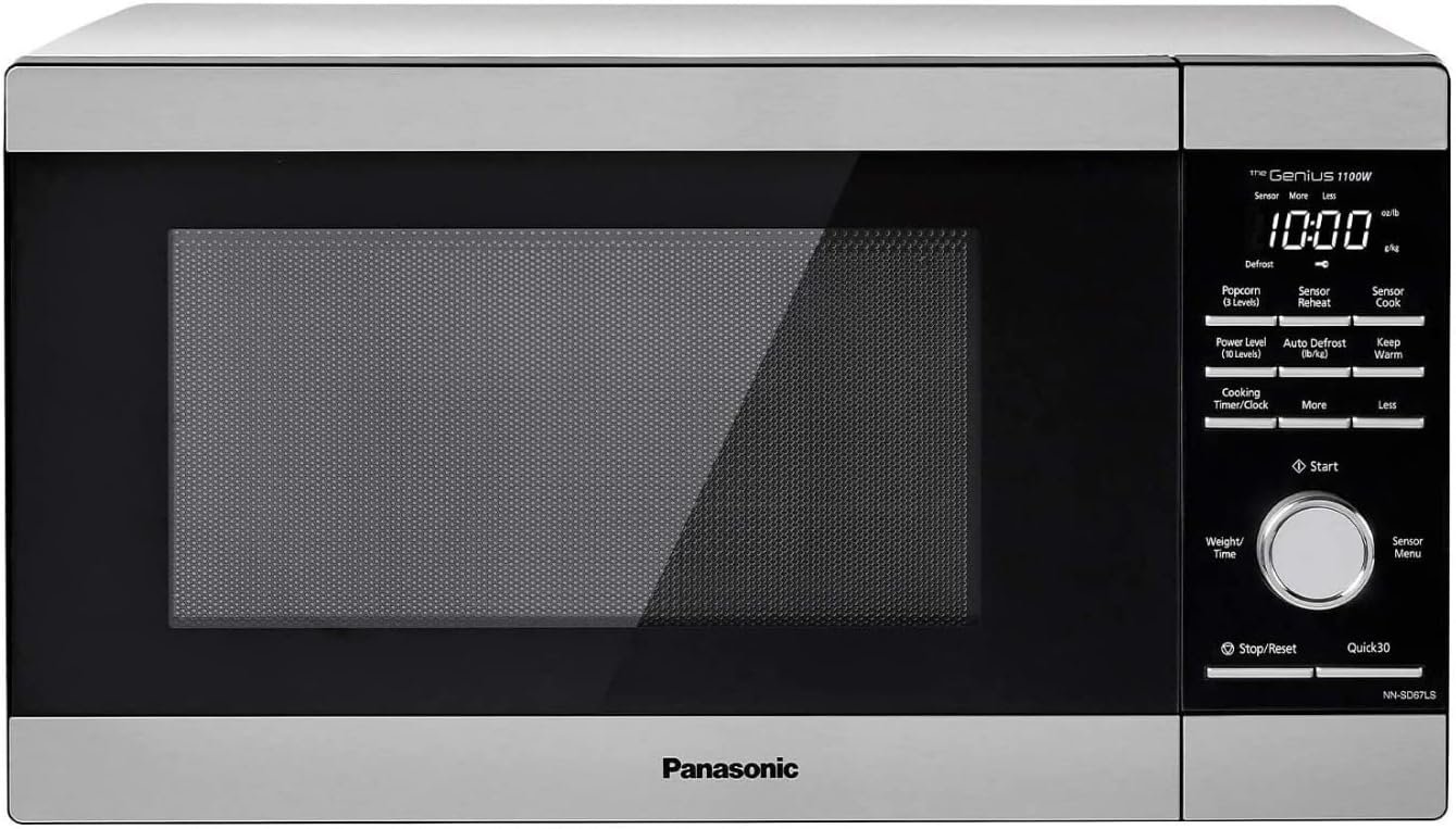 Panasonic NN-SU66LS 1100W with Genius Sensor Cook and Auto Defrost Countertop Microwave Oven, 1.3 cu ft, Stainless Steel