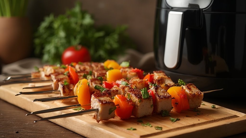 perfectly cooked kebab skewers