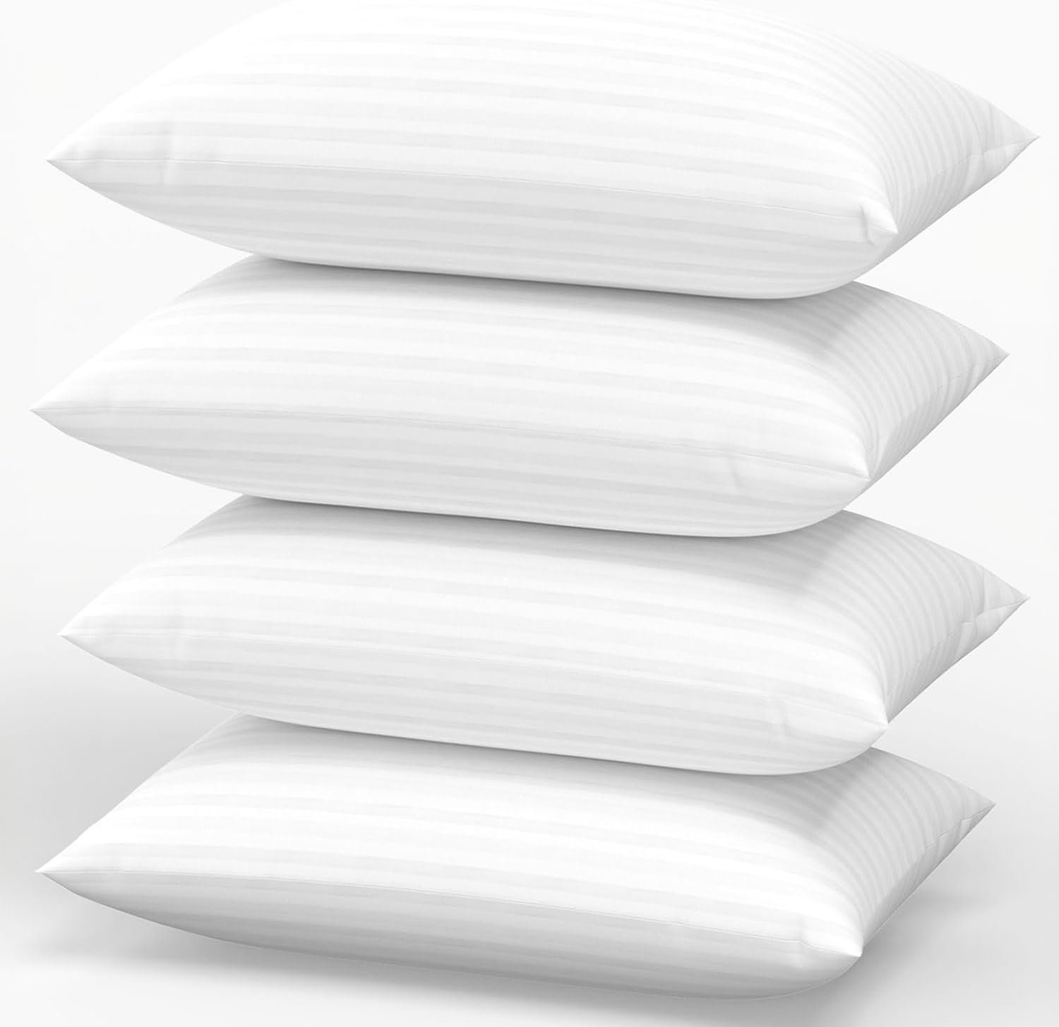 Pillows Standard Size Set of 4 Hotel Collection Bed Pillow for Sleeping Pillows 4 Pack for Back, Stomach or Side Sleepers Soft and Supportive Washable Pillows for Bedroom