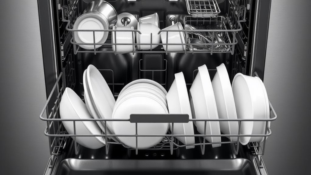 properly stack dirty dishes