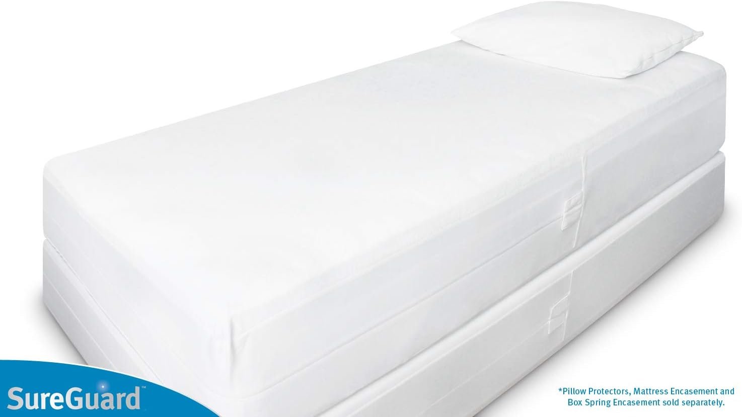 Queen (9-12 in. Deep) SureGuard Mattress Encasement - 100% Waterproof, Bed Bug Proof, Hypoallergenic - Premium Zippered Six-Sided Cover
