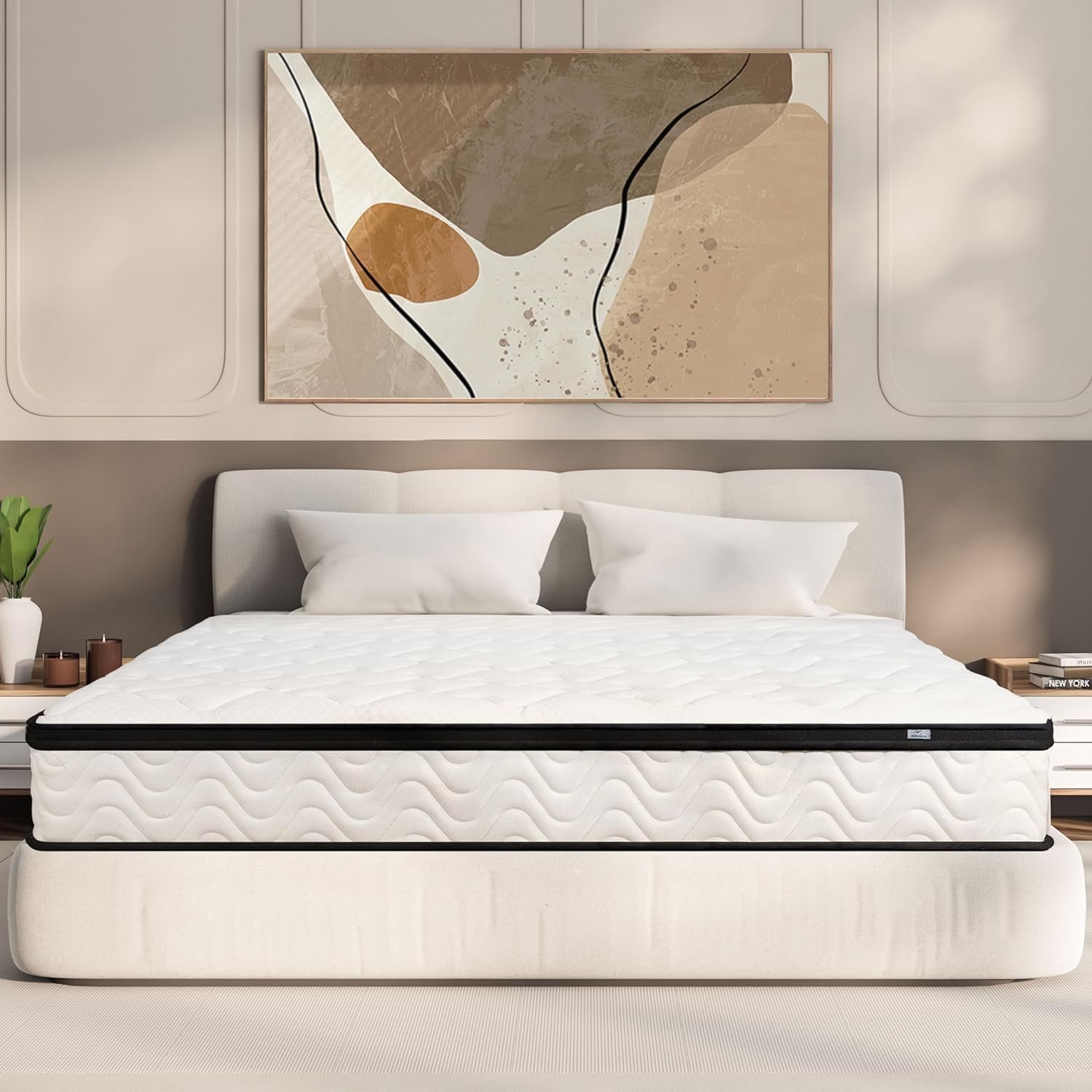 Queen Mattress 10 Inch | Queen Size Hybrid Mattresses in a Box | Medium Firm Feel Memory Foam and Individual Pocket Springs | Fiberglass Free Bed Matress | Breathable | CertiPUR-US | Upgrade Queen Mattress 10 Inch | Queen Size Hybrid Mattresses in a Box | Medium Firm Feel Memory Foam and Individual Pocket Springs | Fiberglass Free Bed Matress | Breathable | CertiPUR-US | Upgrade