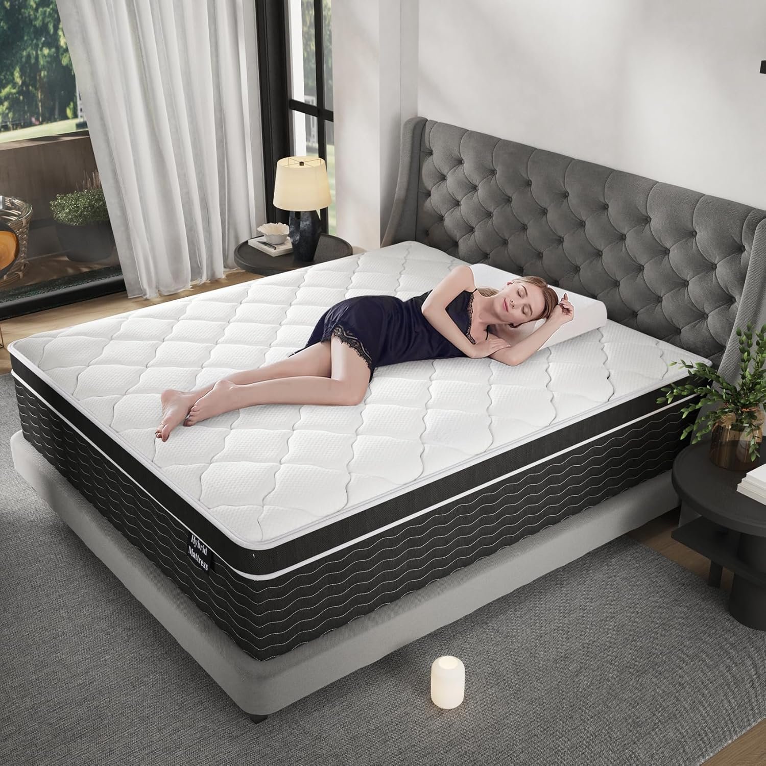 Queen Mattress, 12 inch Bed Mattresses in a Box, Medium Firm Hybrid Mattress Queen Size with Gel Memory Foam and Pocket Springs, Pressure Relief  Upgraded Support, Cooling and Breathable