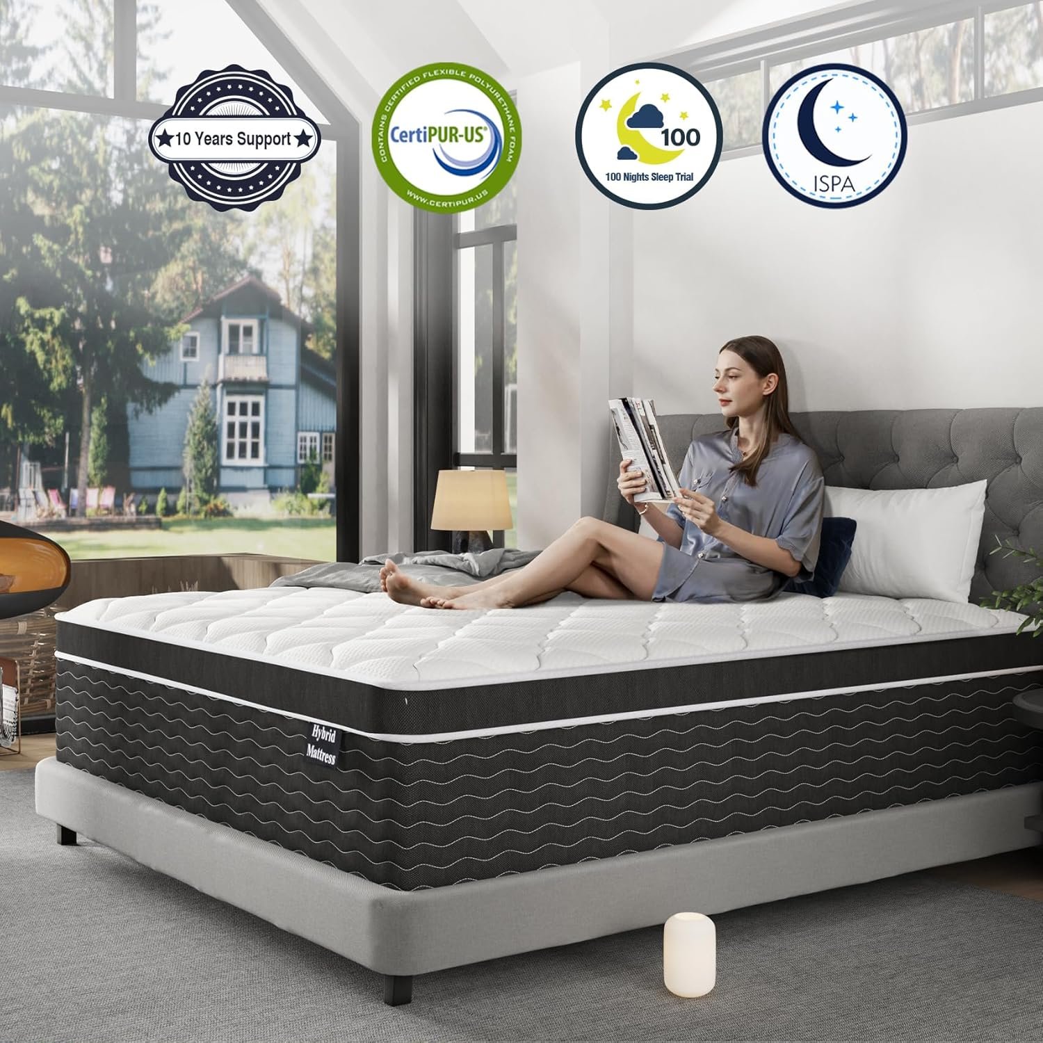 Queen Mattress, 12 inch Bed Mattresses in a Box, Medium Firm Hybrid Mattress Queen Size with Gel Memory Foam and Pocket Springs, Pressure Relief  Upgraded Support, Cooling and Breathable