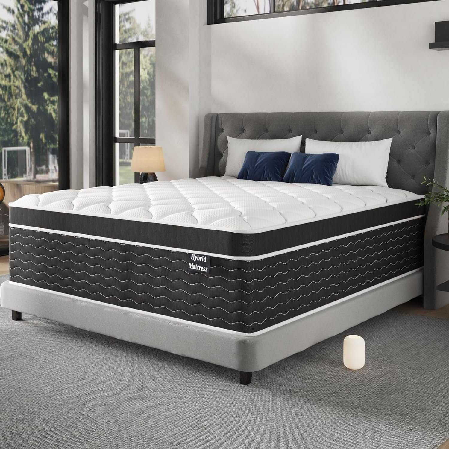 Queen Mattress, 12 inch Bed Mattresses in a Box, Medium Firm Hybrid Mattress Queen Size with Gel Memory Foam and Pocket Springs, Pressure Relief  Upgraded Support, Cooling and Breathable