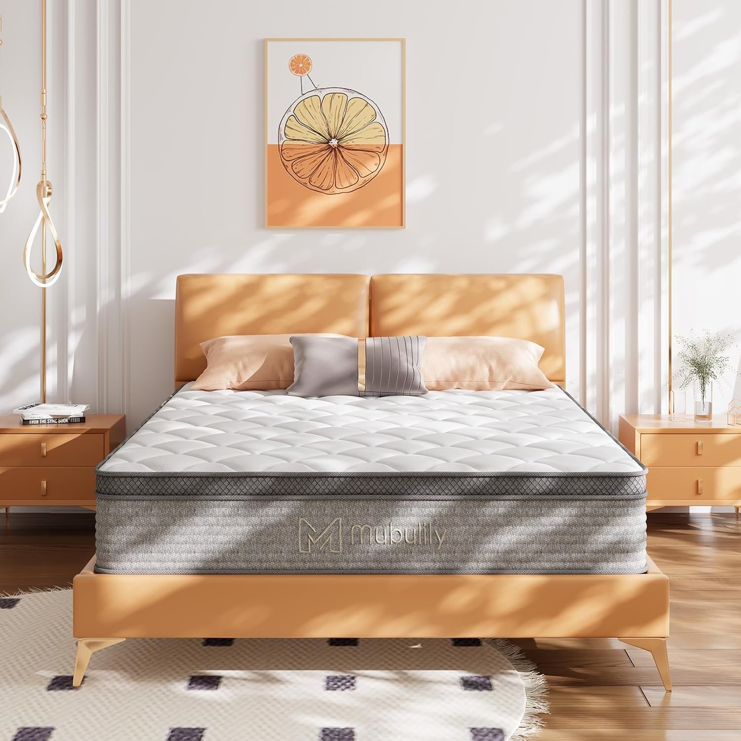 Queen Mattress,10 Inch Gel Memory Foam and Innerspring Hybrid Mattress in a Box with Individual Pocket Spring for Motion Isolation  Silent Sleep,CertiPUR-US,100 Nights Trial