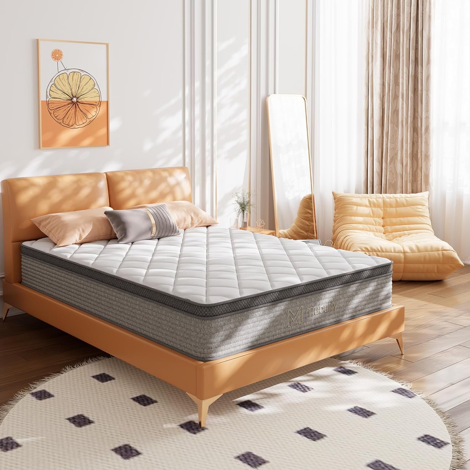 Queen Mattress,10 Inch Gel Memory Foam and Innerspring Hybrid Mattress in a Box with Individual Pocket Spring for Motion Isolation  Silent Sleep,CertiPUR-US,100 Nights Trial