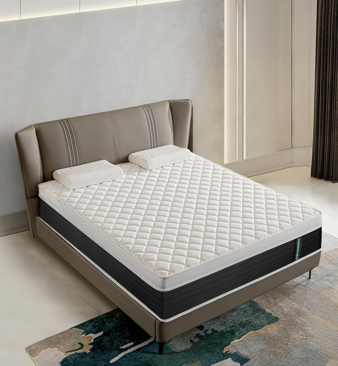 Queen Mattresses,Memory Foam 10 Inch Hybrid Black Queen Mattress in a Box,Individual Pocket Spring Breathable Comfort for Sleep Supportive and Pressure Relief,CertiPUR-US.