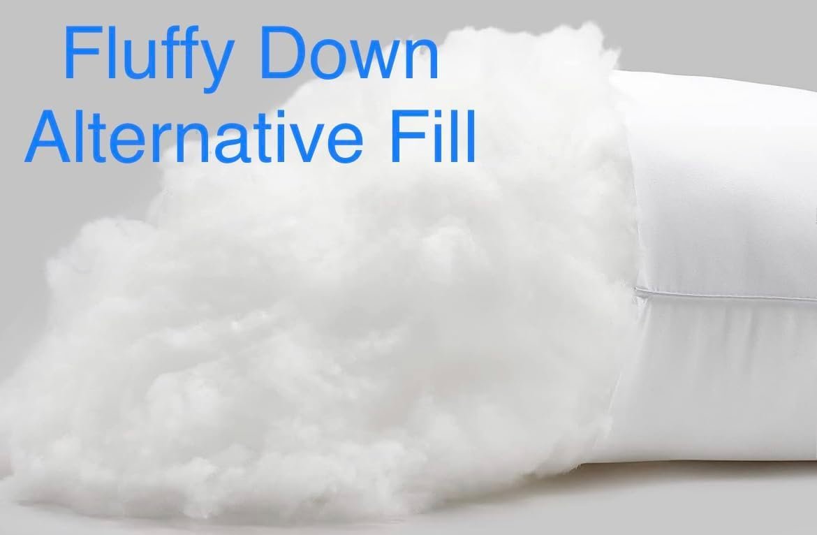 Queen Size Bed Pillows - Set of 2, Medium Density, Soft and Supportive for Back, Side, and Stomach Sleepers (Queen (Pack of 2)) (White, Pack of 2)