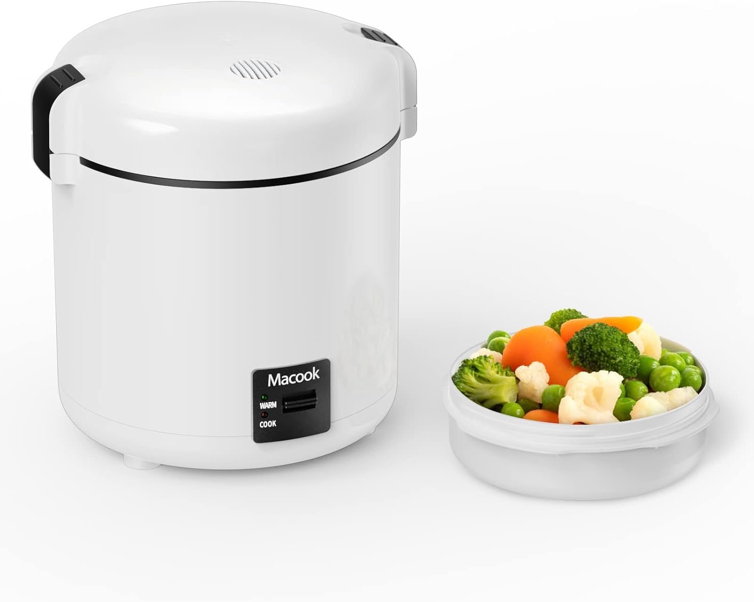Rice Cooker Small 1-1.5 Cups Uncooked(3 Cups Cooked), Mini Rice Cooker with Removable Nonstick Pot, One TouchKeep Warm Function, Travel Rice Cooker for Soup Grain Oatmeal Veggie, White
